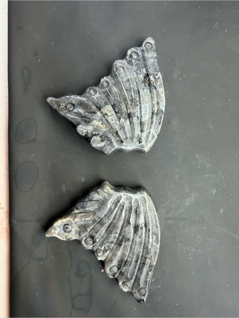 Gray Decorative Wing Wall Plaques, Yooperlite wings for fairy